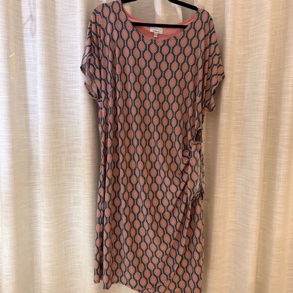 Robbie Bee Dress Signature Pink/Grey/White Sleeveless‎ Tie Sz 2XL Office Party - Picture 13 of 16